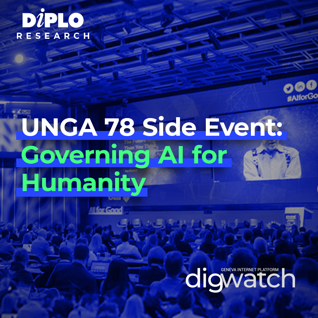 DiplomacyEdu's tweet photo. 🤖🌍 What are the key takeaways about the future of technology and governance at #UNGA78 side event ‘Governing AI for Humanity: The role of UN Secretary-General’s Advisory Board on AI’? 

👉 Head to https://t.co/2Zo1IeA4jq and find out! 📚🌐

#DigWatch #UNGA78 #JustInTimeReports #AIForHumanity #SDGs #UN #NewYork #USA 🗽