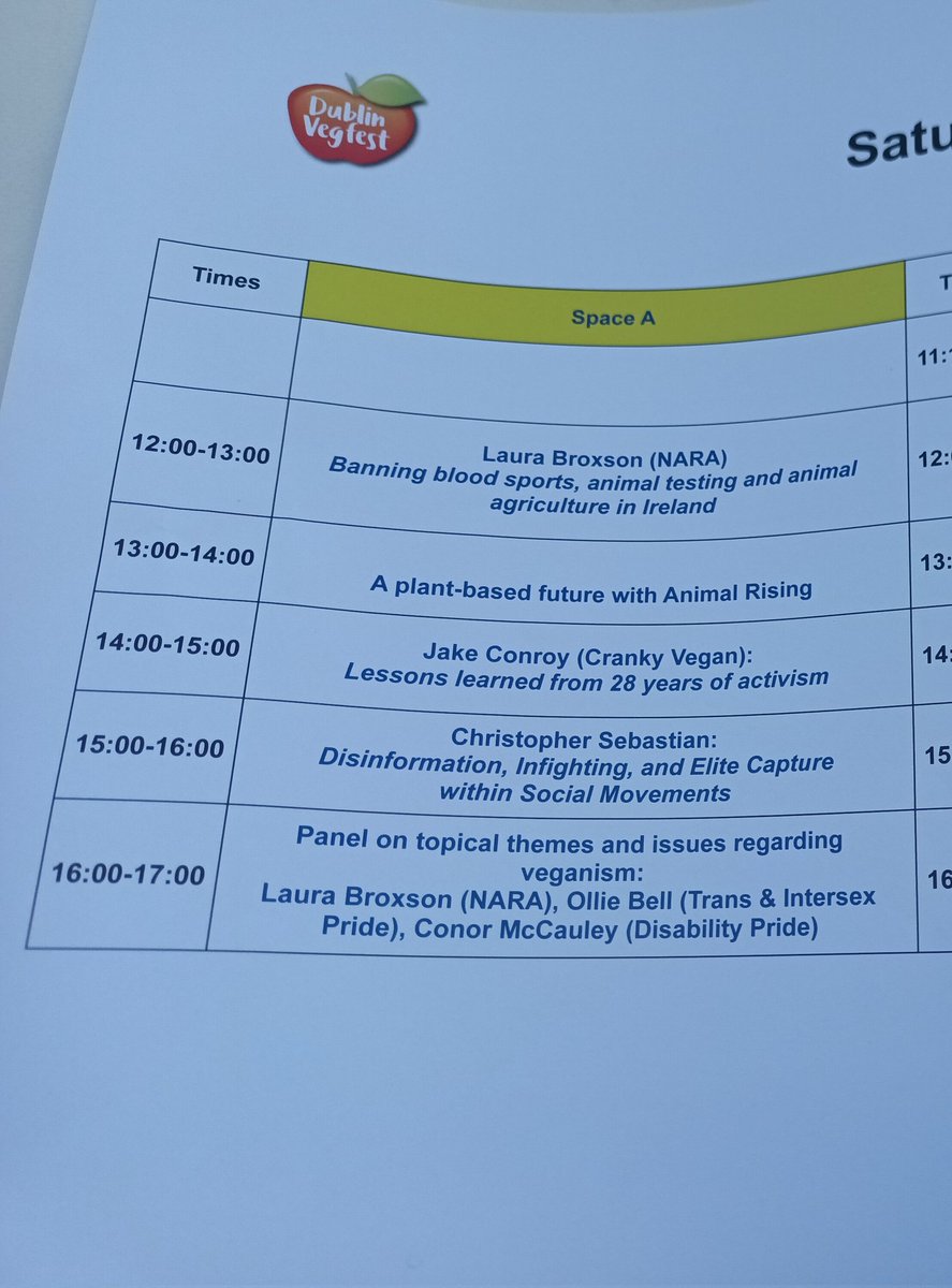 We're here at @DublinVegfest today, come up to our stall, buy a badge, and chat with us about trans liberation! We'll also be on a panel with <a href="/_DPIreland/">Disability Power Ireland</a> and <a href="/NARACampaigns/">NARA Campaigns</a> at 4pm!