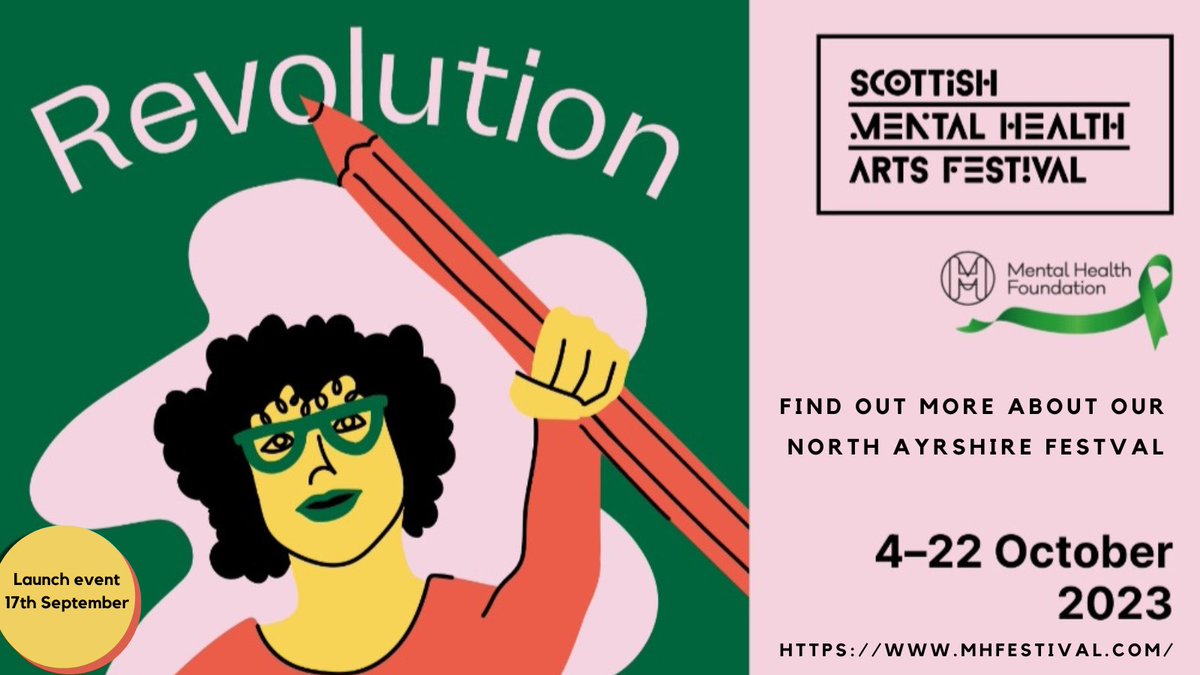 HACIrvine's tweet photo. Join the revolution as the Scottish Mental Health Arts Festival returns from October 4 to 22.

Find out more and book tickets at 👉 https://t.co/Vo9US2HvBP

#NAMentalHealthMatters, #SMHAF23, #NAMHAF23 https://t.co/L1ZfWtwv0u