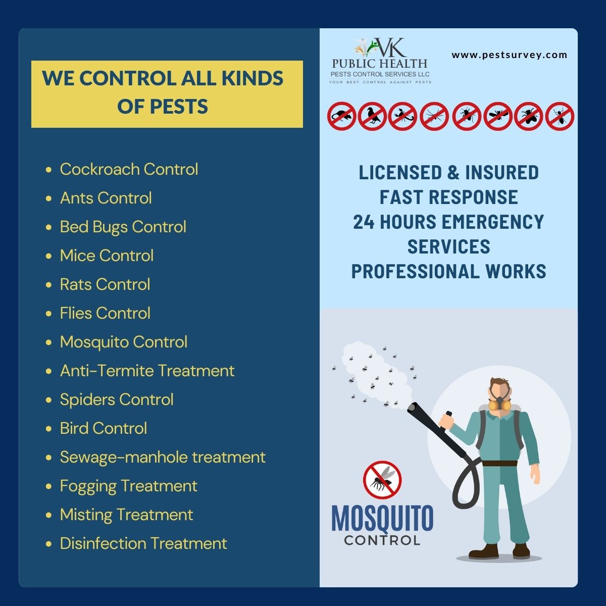 vkpestservices's tweet photo. Don't let pests ruin your peace of mind. Contact us today for a free pest control consultation.
Call or WhatsApp - +971 58 891 3074 / 04 243 8746
Email - info@pestsurvey.com
#pestcontrol #pestcontroldubai #pestcontrolservices #dubai #vkpestcontrol https://t.co/Hta921RVNz