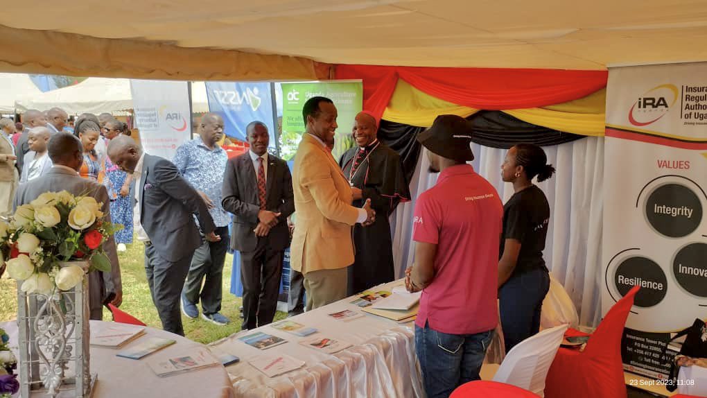AgroConsortium's tweet photo. Bringing Agriculture Insurance to farmers in Masaka at the ongoing @892cbsFm PEWOSA “Omwoleso Ogw'ebyobulimi N'obulunzi"
Prince David Kintu Wasajja, the Chief Guest, joined by Bishop Serverus Jjumba and Hon. Mathias Mpunga, Leader of the Opposition are exploring our booth. https://t.co/ZG19j6Ddc0