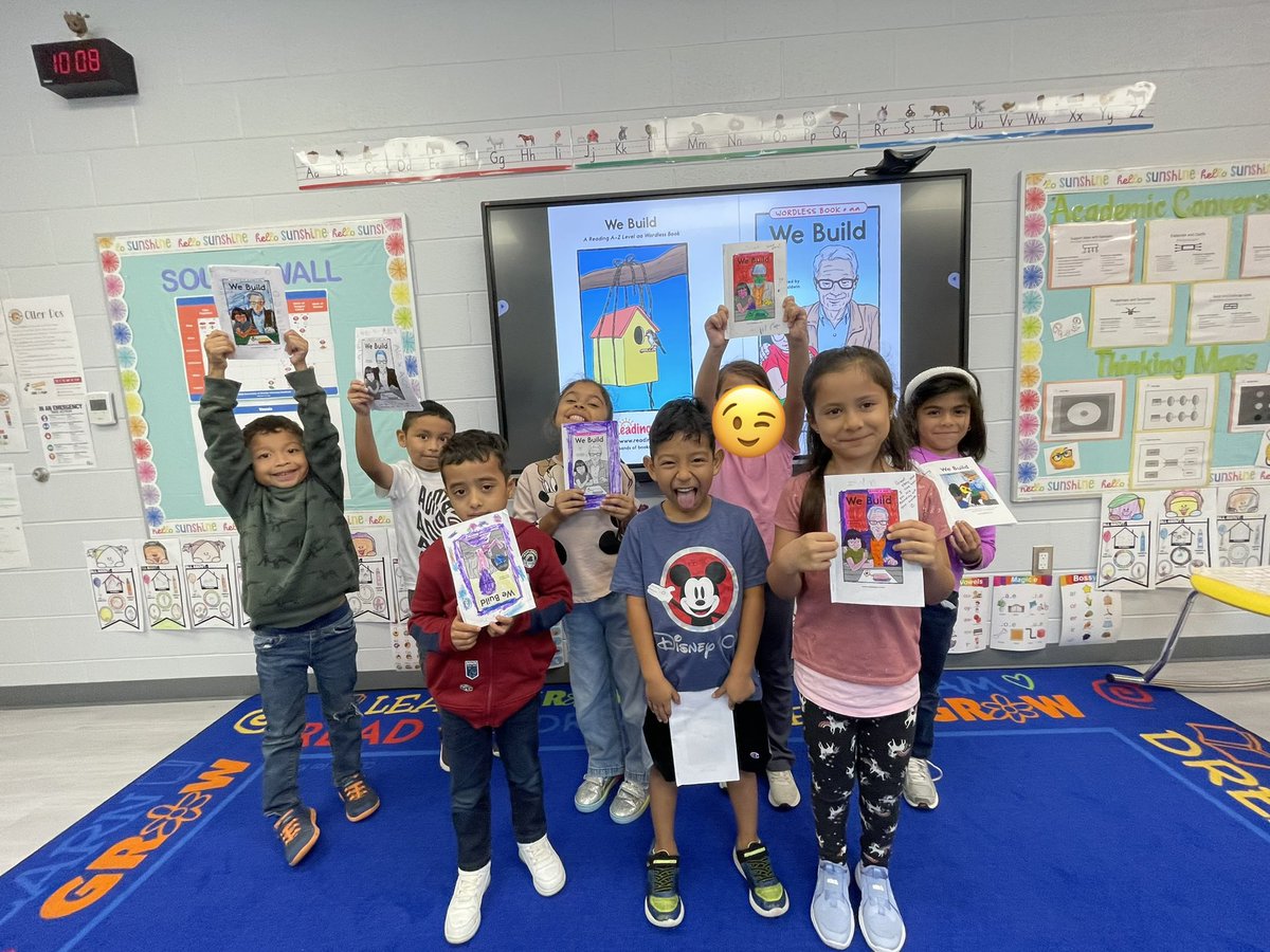 The first graders were authors to their own book, We Build, and shared it with the class on #ReadingInSchoolsDay So proud of them!! #More2SeeInYear3 ❤️🦦
