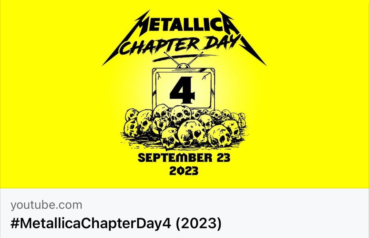 MetSince1981's tweet photo. METALLICA CHAPTER DAY 4, 2023.
📺 Link Oficial de transmisión: https://t.co/xgtIruUd1e
#Metallica #MetallicaChapterDay #MetallicaChapterDay4 #MCD4 #FifthMember #MetFans #MetFamily #METALLICASince1981 https://t.co/86kZrk2eax