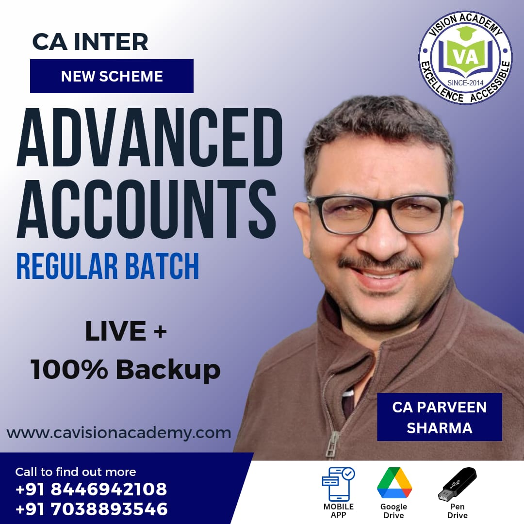 cavisionacademy's tweet photo. #CAInter New Scheme #AdvancedAccounts Full Course By #CAPraveenSharma || For #May24 &amp; #Nov24 

Order Now : https://t.co/FFA4YD3TZi

Free &amp; Fast Delivery | Best Price Guaranteed

Call/WhatsApp on 8446 942 108 for inquiries https://t.co/WncHhiPbJK