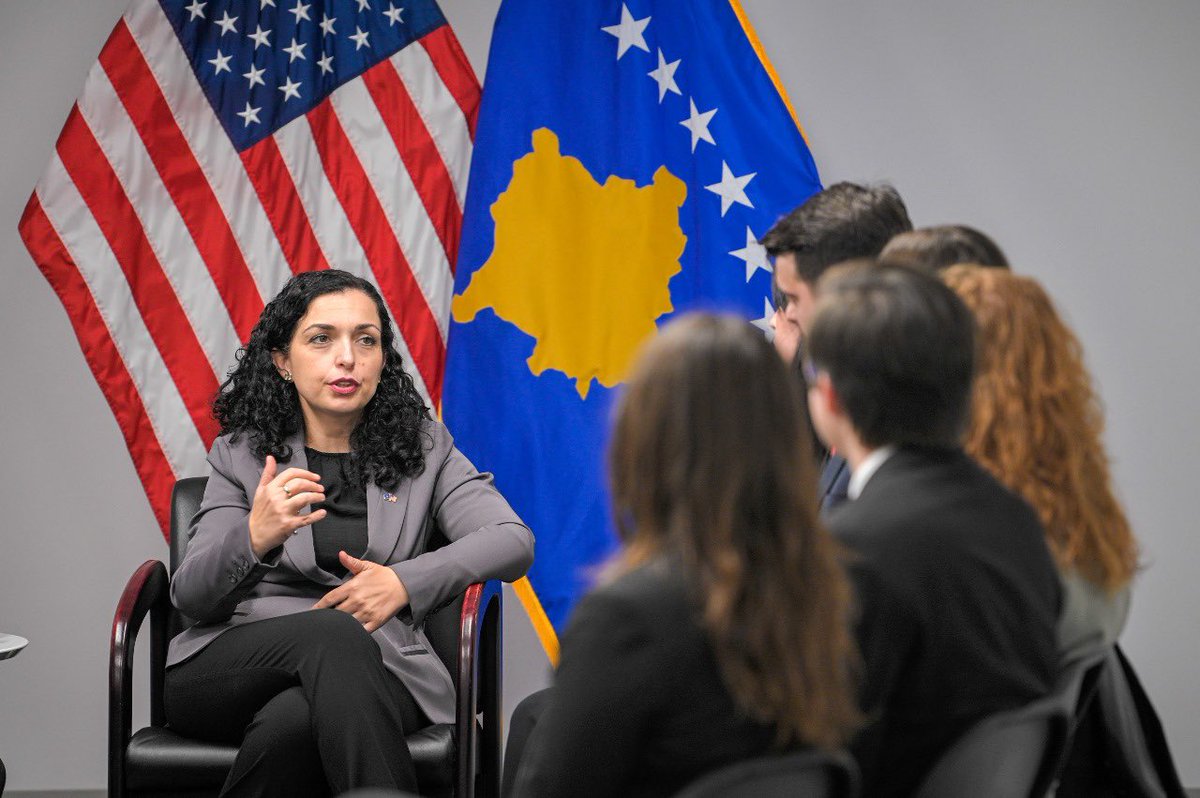 VjosaOsmaniPRKS's tweet photo. Inspiring afternoon with the brilliant students of the Albanian @Columbia society.

Our students are the backbone of our future. We'll continue to ensure that every single one of them has the opportunity to shine &amp; give back. 

Because when our young minds thrive, Kosovo thrives. https://t.co/5RKBDpLJAz