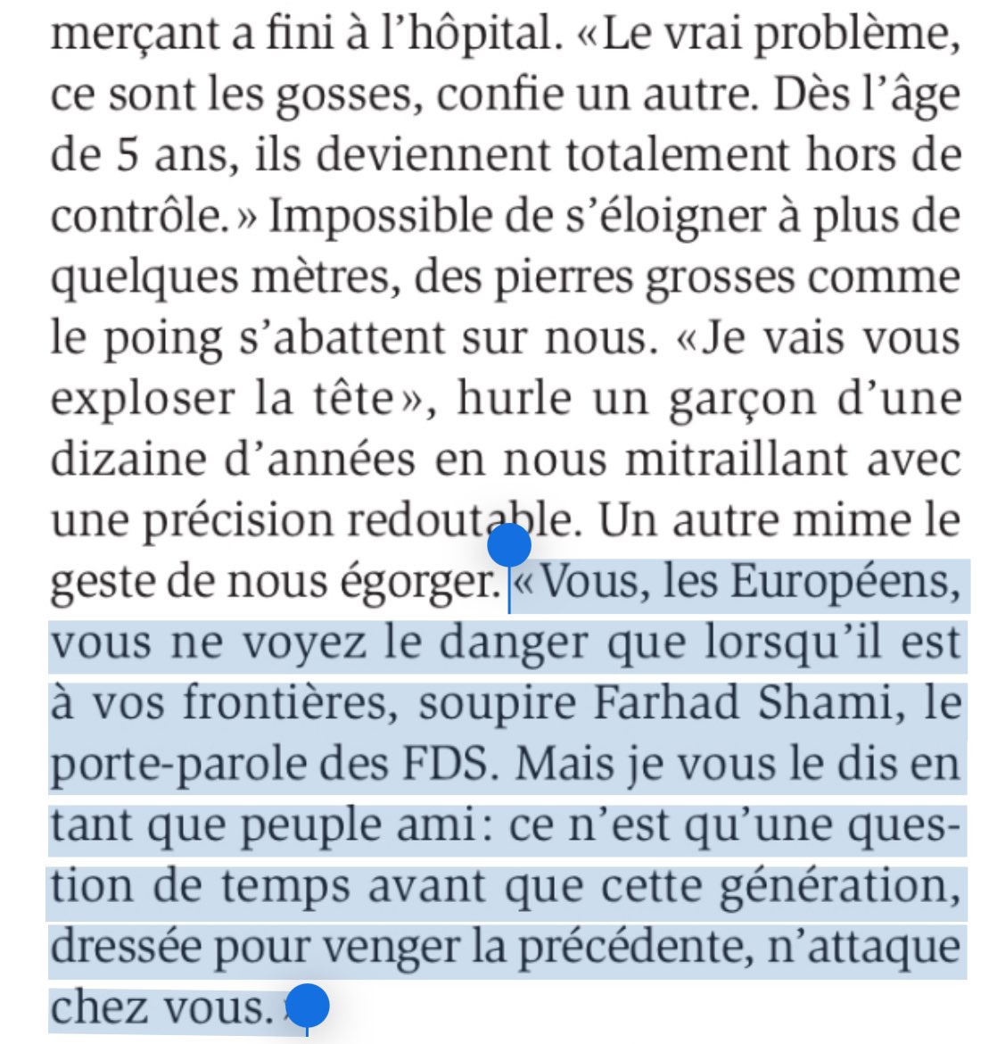 En Syrie 30000 enfants de djihadistes grandissent dans les camps de prisonniers. Parmi eux le fils de Fabien Clain. Son père avait revendiqué le 13 novembre, lui veut rentrer. Pour @ParisMatch @manonquerouil✍🏻 & @laurencegeai 📸 l'ont rencontré. Must Read >parismatch.com/actu/internati…