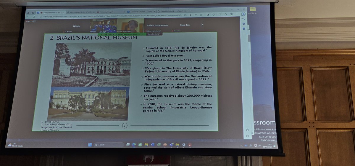 FaimpAvicom's tweet photo. From physical to virtual: Information & communication technologies strategies adapted by @MuseuNacional & @shurijo_castle after a destructive fire. How they are using digital tools in the meanwhile the can reopen with Nicolle M Bahía Bittebcourt @waseda_univ #AVICOMGC23 https://t.co/GY7wLIZZVE