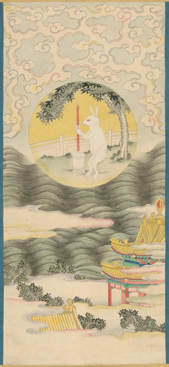 The Mid-Autumn Festival is coming. It will fall on the 29th September this year. In ancient China, this festival was originally dedicated to the Taoist Moon Goddess Taiyinxingjun. But the story of Chang'e was more popular.

🖼️The Moon Palace&amp;Jade Rabbit, by unknown Chinese artist