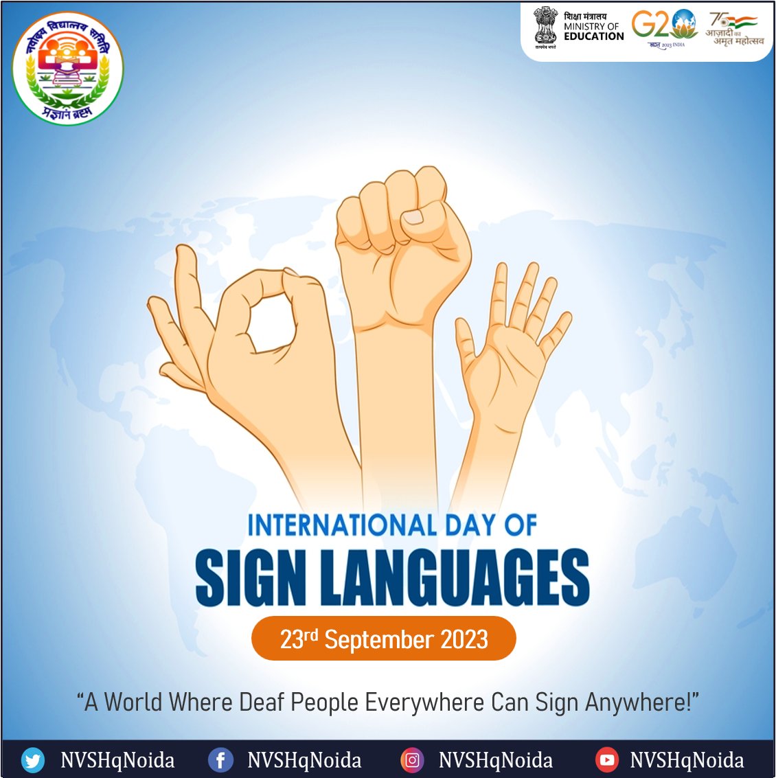 NVS_HQ's tweet image. Sign Languages unite us!

On #InternationalDayofSignLanguages, let&apos;s celebrate and recognize the significance of sign languages in fostering inclusion and communication accessibility for all. Together, we can build a more inclusive world. #SignLanguageDay