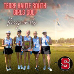 THSouthSports's tweet photo. Good luck to our girls golf team. Today they will try and become the first team in South history to not only win a Regional Championship, but also qualify for the State Championship! Good luck Rylee, Presley, Abi, Gabby, and Avery! https://t.co/Jw3p5mmGmt