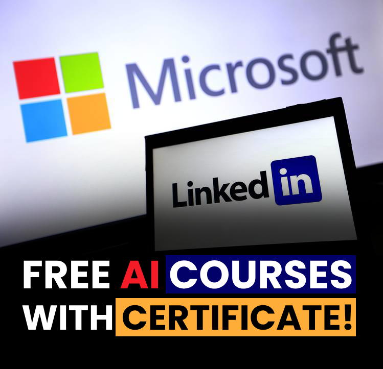 Microsoft and LinkedIn offering FREE Generative AI courses with certificates.

No payment is needed!

𝐈𝐧𝐭𝐫𝐨𝐝𝐮𝐜𝐭𝐢𝐨𝐧 𝐭𝐨 𝐀𝐥:

 🧮Beginner
🕑1:30 hours

linkedin.com/learning/intro…

𝐖𝐡𝐚𝐭 𝐈𝐬 𝐆𝐞𝐧𝐞𝐫𝐚𝐭𝐢𝐯𝐞 𝐀𝐥:

🧮General
🕑42 min

linkedin.com/learning/what-…