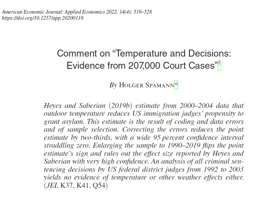 This comment demonstrates what an excellent piece of scholarship a replication can be. It’s a recreate reproduction & a conceptual replication - the latter by expanding the covered sample considerably. It puts the analysis on much firmer grounds 1/5 bit.ly/3ZvOtfp