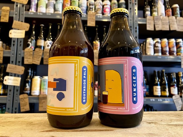 🆕🏴󠁧󠁢󠁳󠁣󠁴󠁿 Two stubby bottles from Dookit - Pale Ale and Dark Ale… The new version of Southside Pale showcases Ernest hops - a smooth and fruity pale ale. Muncie’s is a malt-driven smooth session strength ale, Available for delivery, Click & Collect, or over the counter.