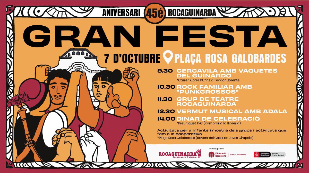 rocaguinarda_'s tweet photo. Us presentem el programa de la festa del nostre 45è aniversari! https://t.co/eawt15zCdD
