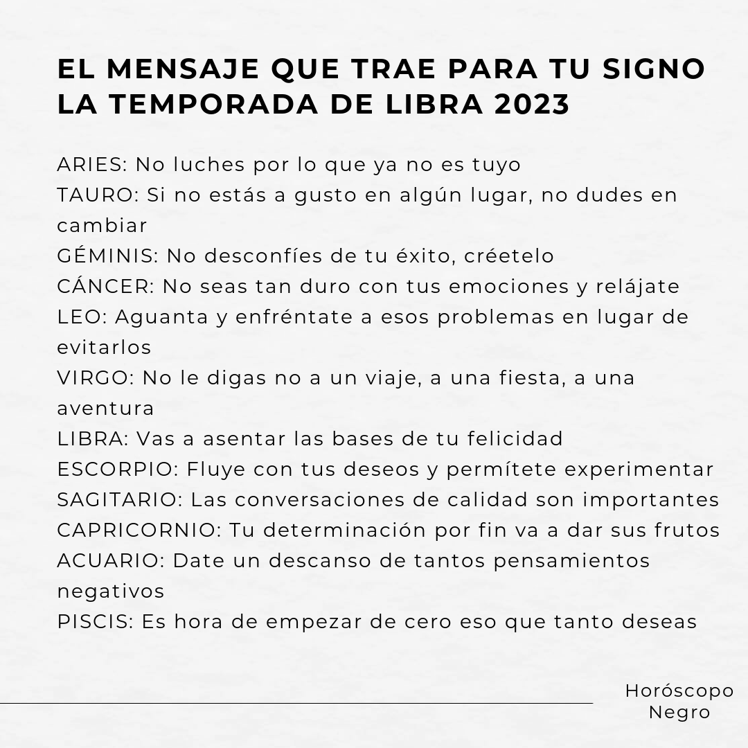 horoscoponegro's tweet photo. El mensaje que trae la temporada de Libra para tu signo del Zodiaco 🔮 https://t.co/nqOwtODFml