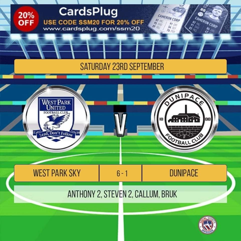 WPU_SKY11's tweet photo. 2nd league game against a tough @DunipaceFC2011s who have some frighteningly quick and talented players. Boys went 1 down with a well taken #Dunipace goal, but fought back to 1-1 at HT. That determination continued and the boys ran out with a 6-1 win #monthepark #football https://t.co/t9ofZCOFPu