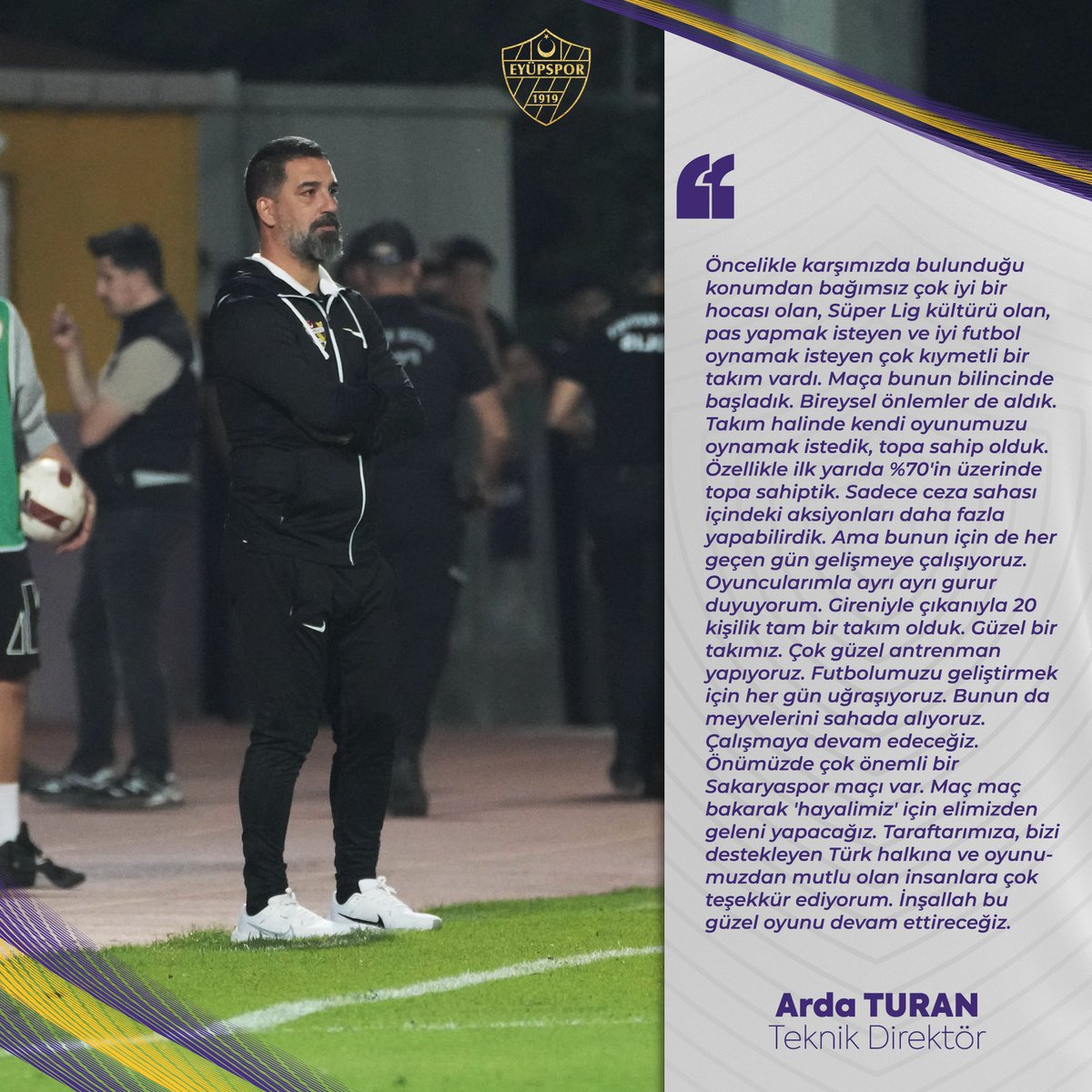 🎙 Teknik Direktörümüz Arda Turan, Ümraniyespor maçının ardından değerlendirmelerde bulundu