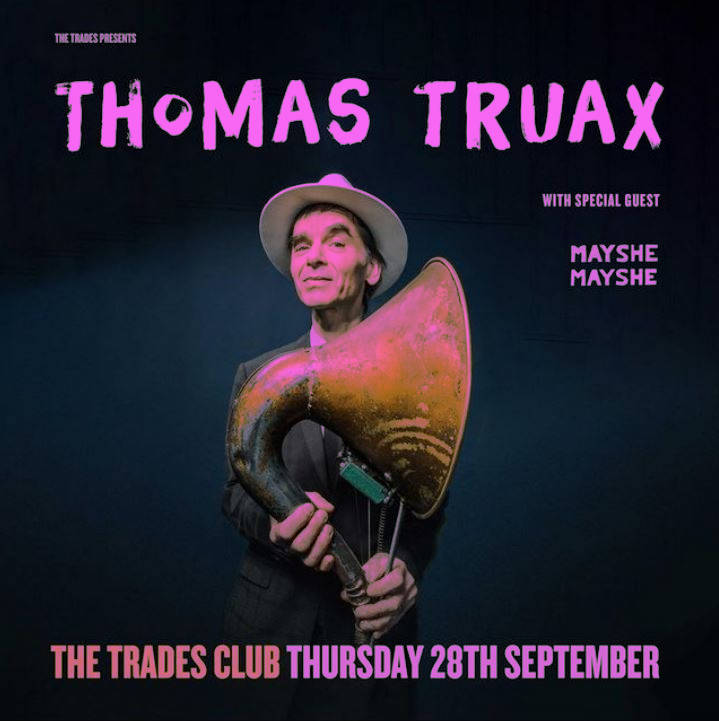 Tour starts next week! With this first show with @thomastruax at @thetradesclub in Hebden Bridge, and then I'm playing all these places in October. Tickets for all shows available at mayshe-mayshe.com/tour-dates