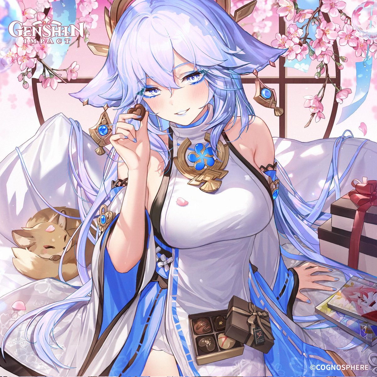 i made yae miko blue . i dont like this but wtv im posting it anyways like and rt :3c