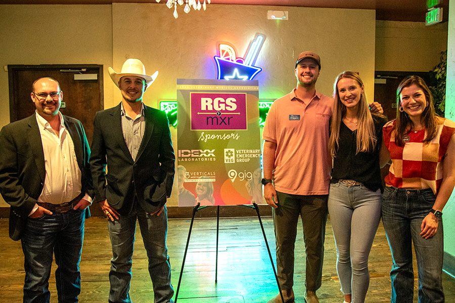 TVMA's tweet photo. Students and recent graduates turned out for the RGS Mixer last night! Pictured: TVMA Student Representatives. Thank you to our sponsors @Idexx, @theVEGolution, @i3_merchant and @gigvets! #WeAreTVMA #SWVS23 https://t.co/G1PhCILPxV