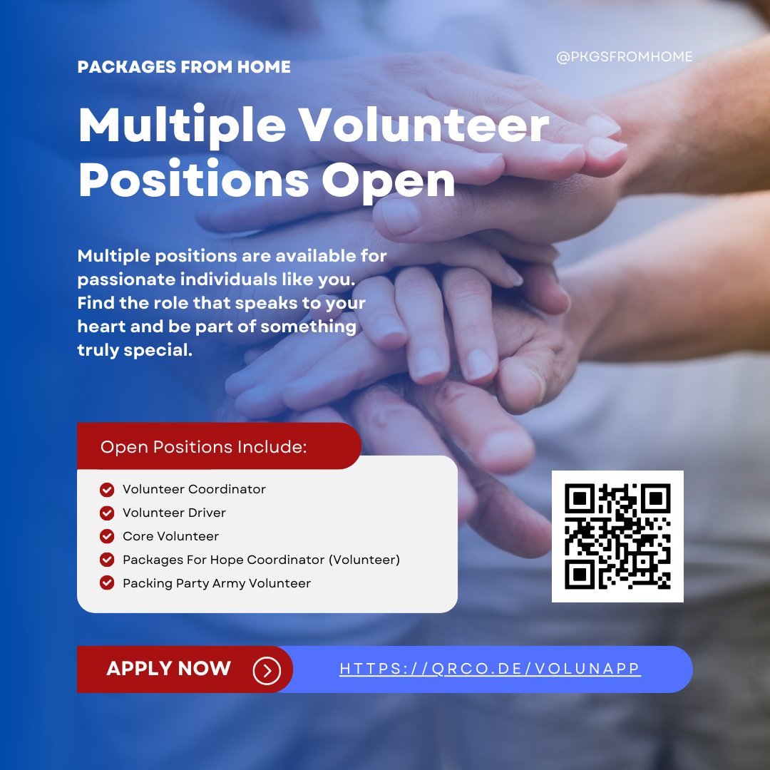 Are you ready to make a difference? We have multiple volunteer positions open. No matter your skillset or availability, there's a place for you here. 👉 Click this link to apply:  qrc.co.de/volunap  #VolunteerOpportunities #MakeADifference