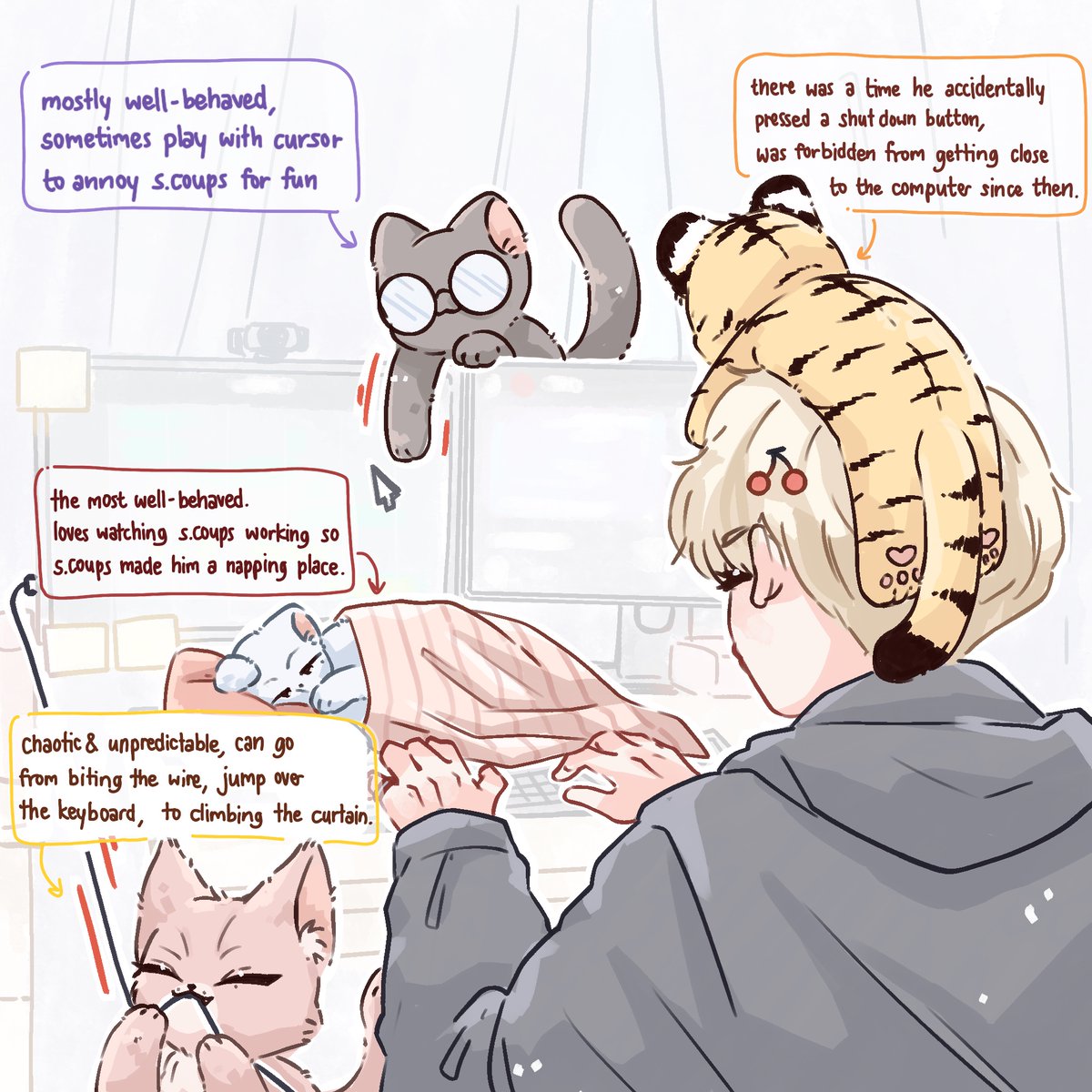 mobyandcat's tweet photo. you workin', we watchin'

🐱🐯🐱🐱+🖥🍒

#SEVENTEEN #세븐틴 
#JUN #HOSHI #WONWOO #WOOZI 
#준 #호시 #원우 #우지 https://t.co/WSiye7nBLJ