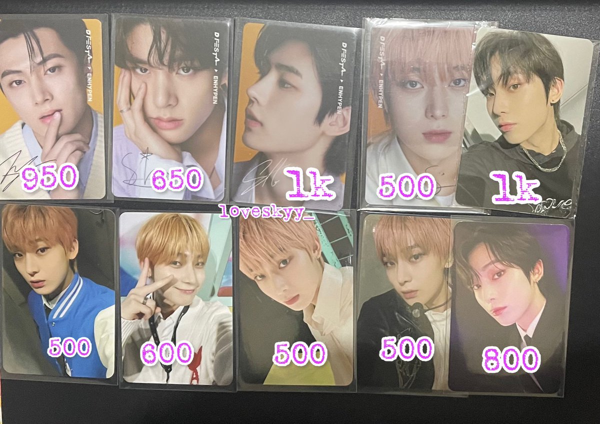 wts lfb

enhypen dfesta pcs and mis/memories step2
prio payo but can dop
dm for condi

t. jay jake sunghoon sunoo haneda manifesto in seoul digicode