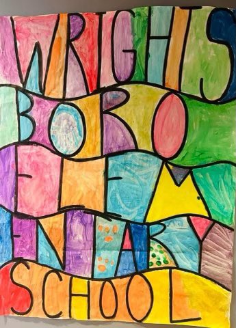 WrightsboroE's tweet photo. Students from several of our 4th and 5th grade classes worked together to create art that we could proudly hang up around our school. 🖼️ 🎨 https://t.co/5JpmWvKZHB