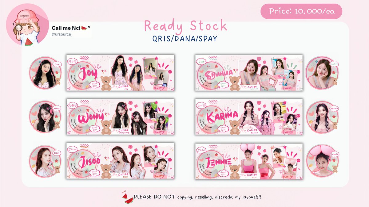 joyfulnci's tweet image. Help RT, 감사-감사♡

Aloha, aku bawa layout GG ready stock 🩷 (10.000/each)
Via: DANA/SPAY/QRIS

Karena ada bebrpa char yg sama, jng lupa mention wrna char yg mau dibeli yah *Yuukk habisiin!! 😗 #zonauang