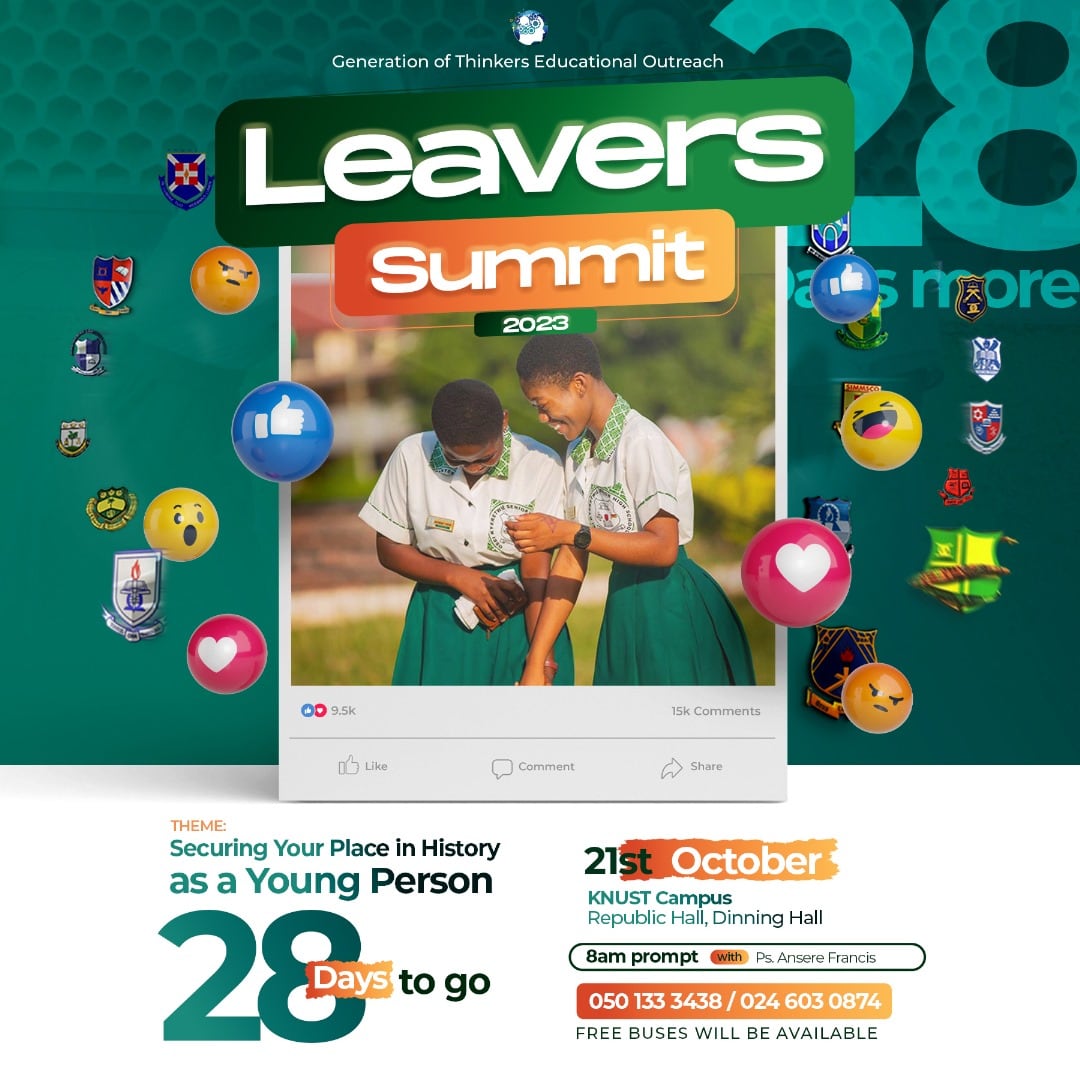 GTE_Outreach's tweet photo. LEAVERS SUMMIT 2023 IS ON!!!

We are 28 days away 

Generation of Thinkers Educational Outreach,
For the Love of Wisdom and Love for Truth to be a Glorious Adventure AGAIN!!!

Academic Pursuits Purpose!!!

#LeaversSummit2023
#Education 
#Learning 
#GenerationOfThinkers https://t.co/zLzKgJvBH0