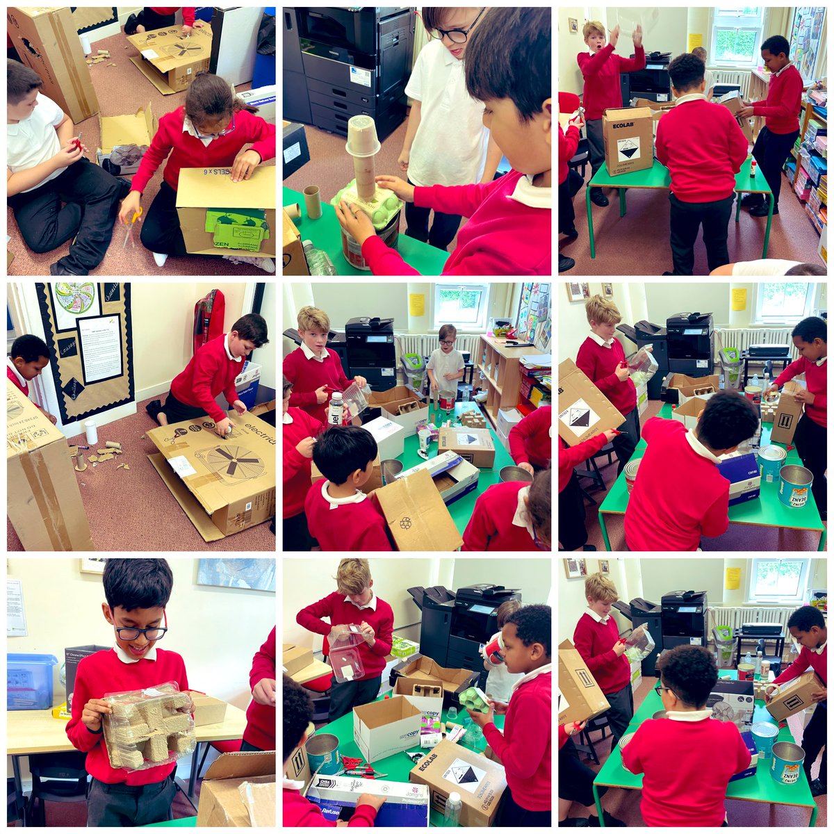 GHSKnighton's tweet photo. 🌟We had lots of fun at construction club building cities out of cardboard, plastic bottles and cans. 😁🚧 @knightontmet @GreenhouseSport #webuiltthiscity #STEM #challenge https://t.co/UdDYVuOSxf