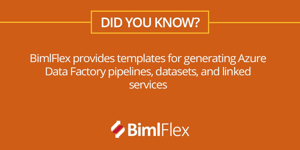 BimlScript's tweet image. Did you know #BimlFlex has ready-to-use templates for #AzureDataFactory pipelines, datasets, and linked services. #biml