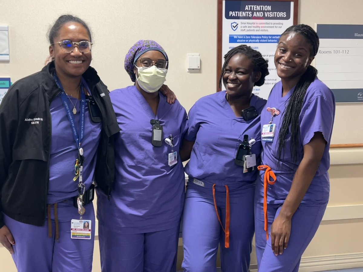 Your Labor & Delivery team! Black Attending. Black Chief Resident Black Senior Resident. Black Junior Resident (- me !) Aspiring baby catchers. I’m loving it here at Sinai Hospital of Baltimore! Can’t wait for you to join us. #Match2024 #OBGYNMatch