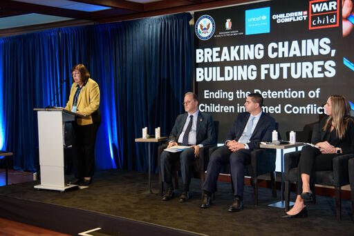 ‘I want to be clear with you that no reasons can justify detaining or depriving #children of their #liberty, solely for their alleged association with armed forces or groups or on national security grounds. We are watching’ reminded Virginia Gamba. #ACTtoProtect