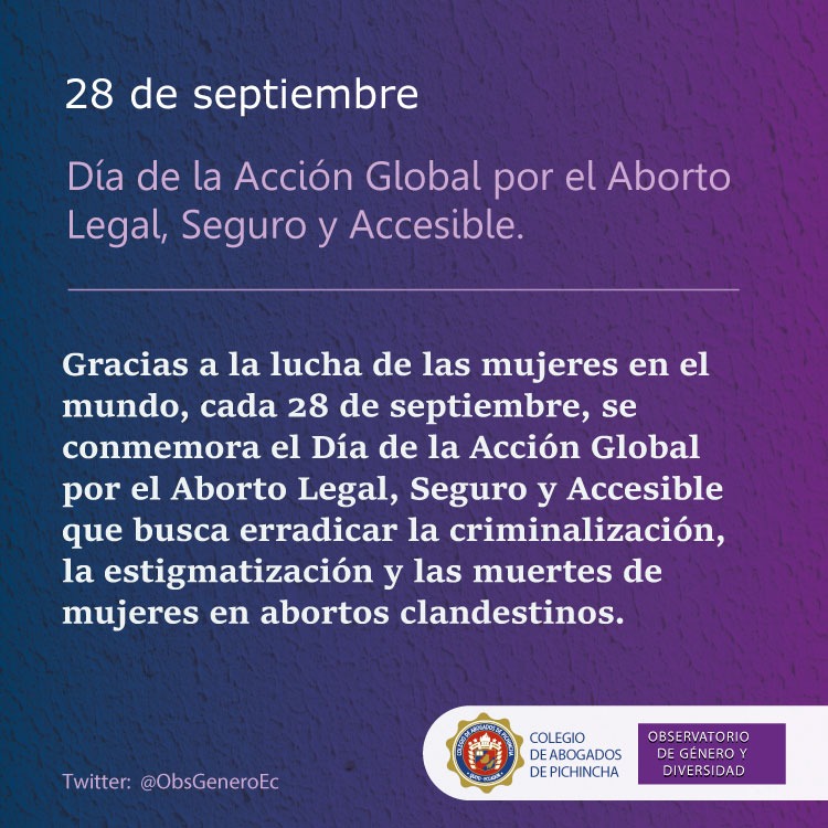 Hacia el #28deSeptiembre 
#AcciónGlobal 
#AbortoLegalySeguro
#DerechosSexualesyReproductivos