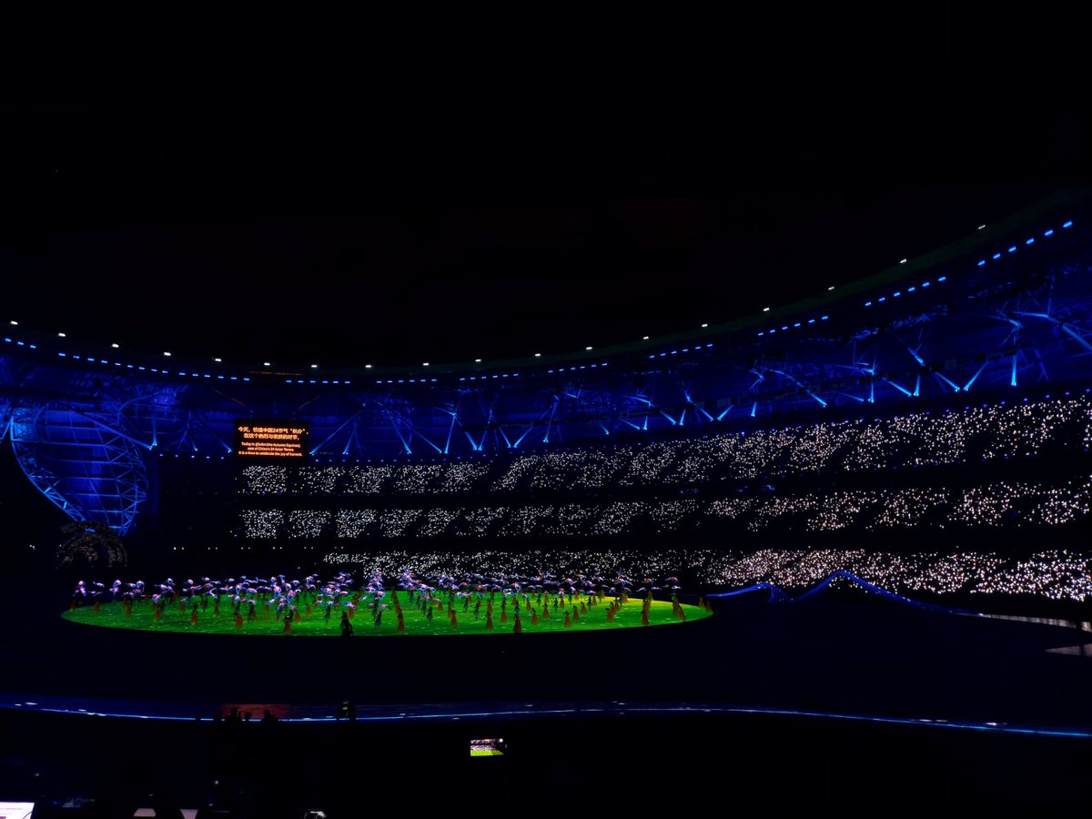 OlympicLK's tweet photo. @19thAGofficial
The Opening Ceremony officially started and our proud #TeamSrilanka will enter the stadium shortly!
#NOCSriLanka #Hangzhou2022 #goLankago https://t.co/erKKl6DeY6