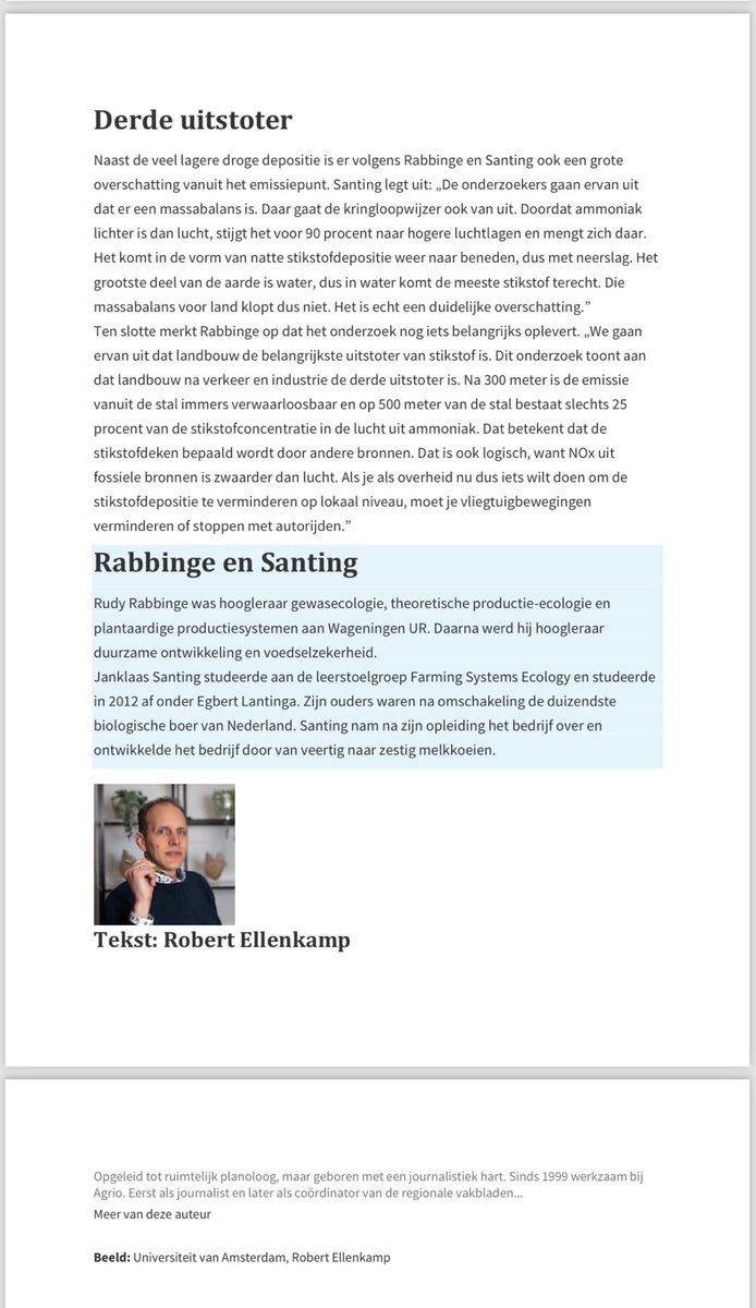AaltDijkhuizen's tweet image. Heldere conclusies van prof. Rabbinge nav de uitkomsten van het recente stikstofonderzoek van ⁦@UvA_Amsterdam: (1) de landbouw is niet de grootste uitstoter maar de derde, na verkeer en industrie en (2) het Aerius model overschat de depositie van stikstof op de natuur fors.