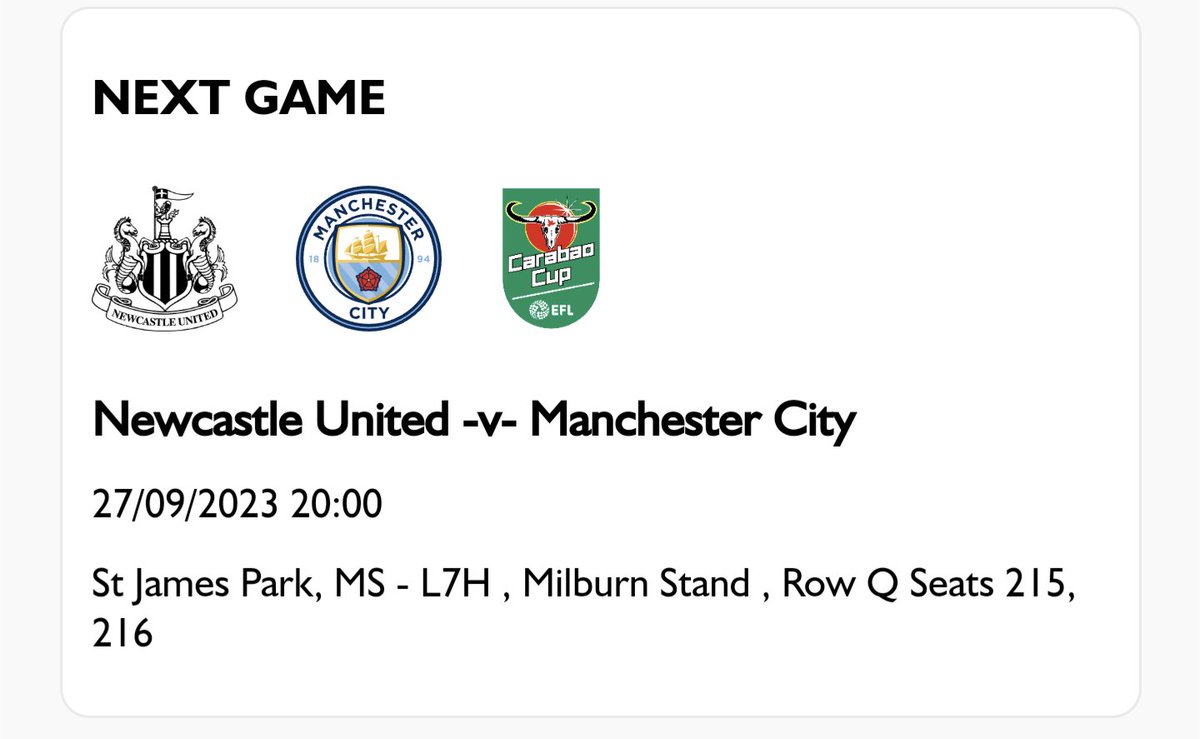 Its_Rupert_'s tweet photo. Got 2 tickets for city midweek, can't resell to the club. Face value 

@NUFCSpares @NSpares https://t.co/cPAdj6rQGD