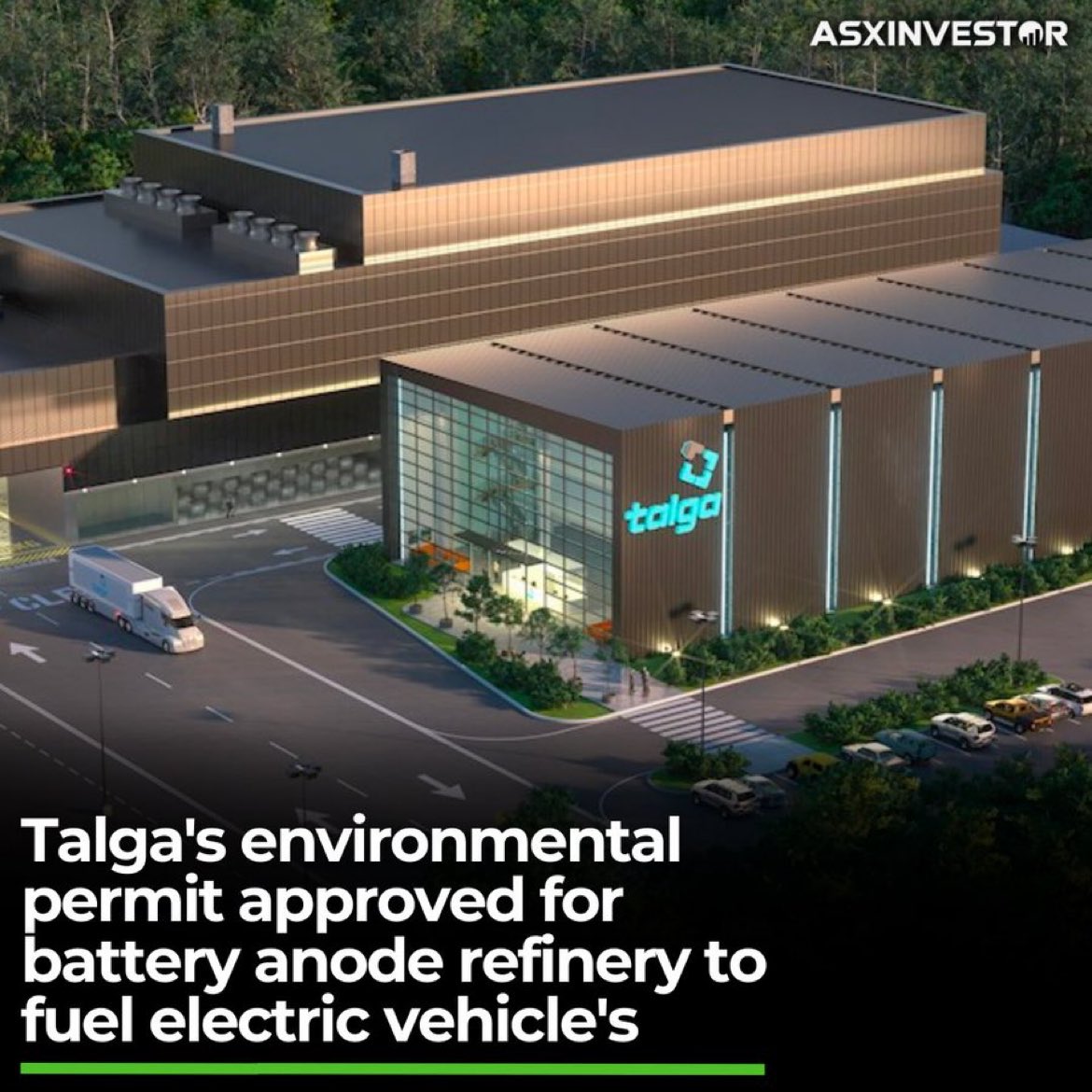 ASXInvest1's tweet image. #Talga are looking to develop Europe’s first full vertically integrated #Graphite Anode project.

@Talga_Ltd have received the green light for their anode refinery and are another step closer to feeding into the rapidly evolving electric vehicle revolution. 🔋 $TLG