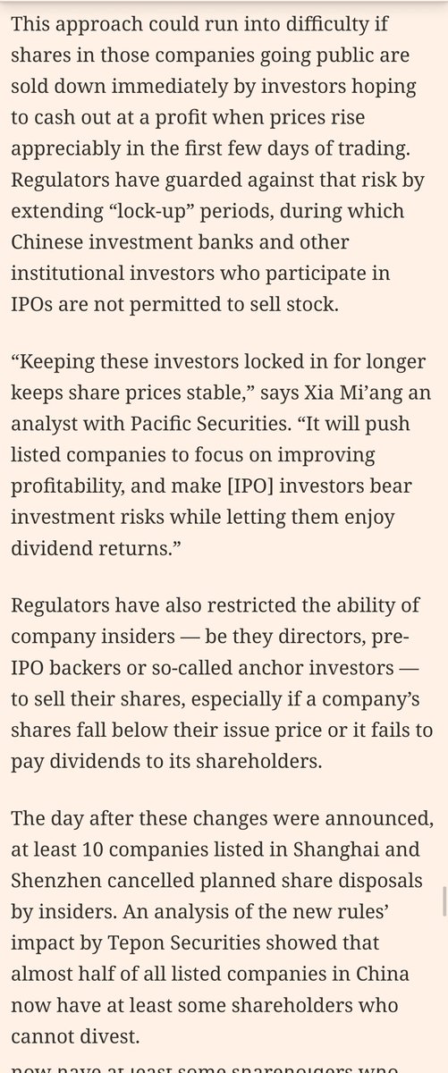 'How Xi Jinping is taking control of China’s stock market: By using listing and trading rules to direct capital into sectors that fit his priorities, the president wants the market to serve the state' ft.com/content/f9c864… What could go wrong? 😳