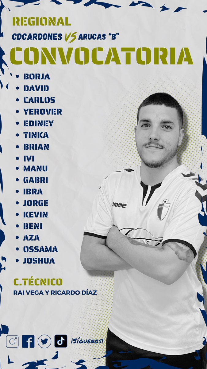 CDCardones1945's tweet photo. ⚽️ REGIONAL

▫️Día de partido de nuestro Regional frente al Arucas “B”. Con tu ánimos somos muchos más, ¿te vienes? 🙌🏼

💪🏼¡A por todas! 💙

#somoscardones #sé1guerrero #TodoSuma #Blanquiazul https://t.co/RKARB4W54l