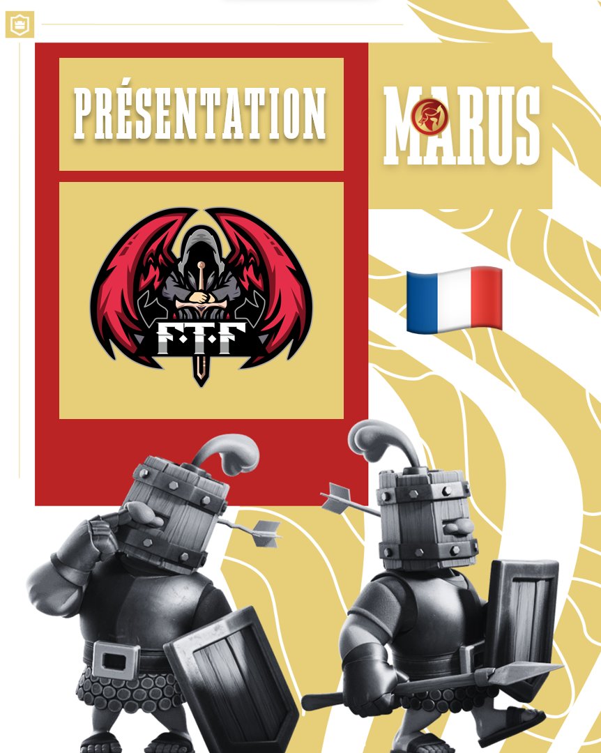 [𝑃𝑟𝑒́𝑠𝑒𝑛𝑡𝑎𝑡𝑖𝑜𝑛]

Bienvenue à <a href="/EsportFtf/">FTF-eSport 🏆</a> pour cette nouvelle saison de la 𝐌𝐀𝐑𝐔𝐒 𝐅𝐑 𝐂𝐨𝐥𝐨𝐬𝐬𝐞𝐮𝐦 𝐋𝐞𝐚𝐠𝐮𝐞 ! 
FTF Odin &amp; FTF Ymir évolueront en 𝕃𝕚𝕘𝕦𝕖 𝟙 𝔸𝕣𝕖𝕟𝕒

Bonne chance à eux !

#MARUSFRCL #Ligue1Arena #Ligue2Gladiators