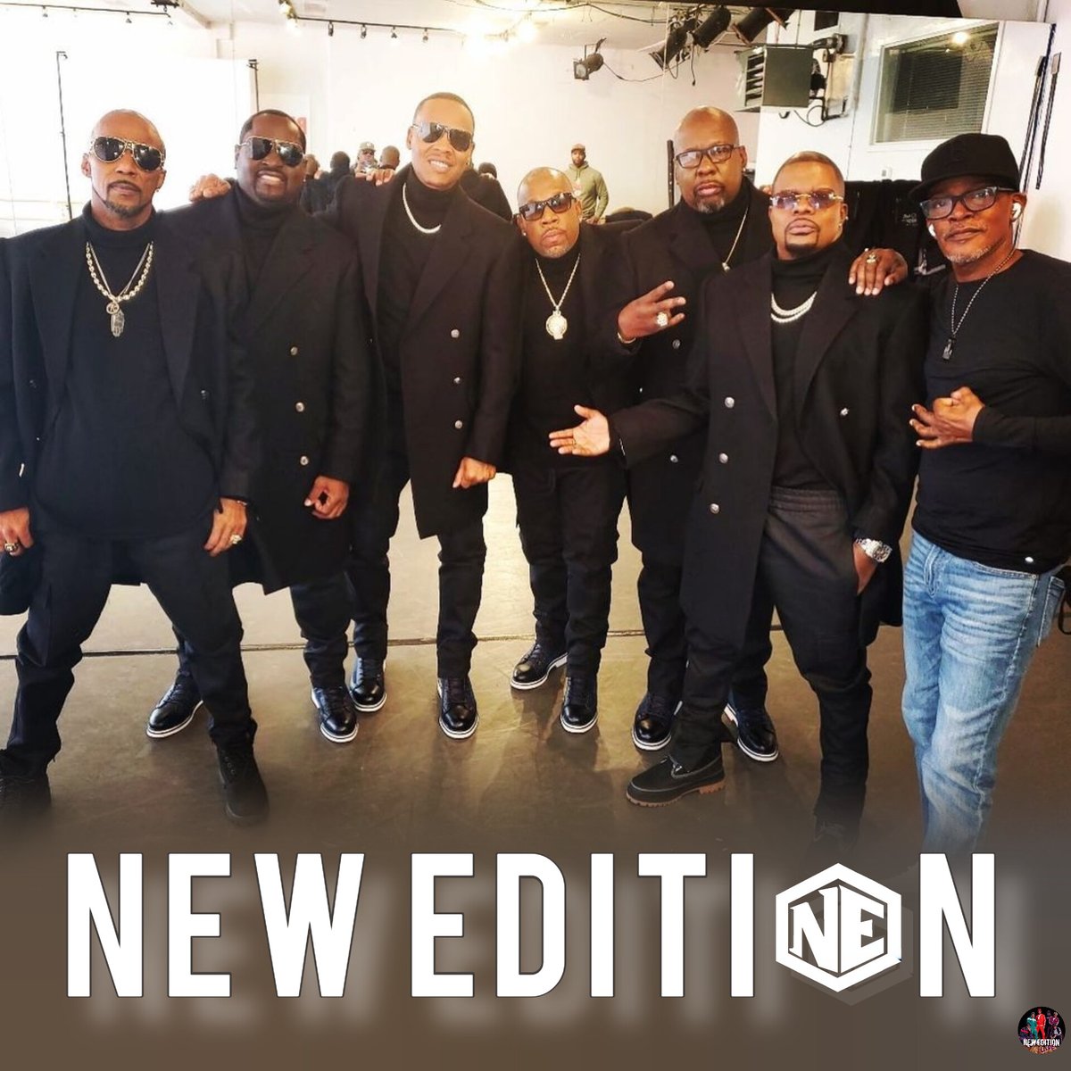 NewEditionLive's tweet photo. Ralph. Johnny. Ronnie. Mike. Bobby. Ricky. Brooke.
#AllSeven 
.
Celebrating 40 years of New Edition...
#NewEdition40thAnniversary #NewEdition40 #NE40 

New Edition 4 LIFE! 

New Edition FOREVER!
.
📸: Bigg Winston https://t.co/znPNdp2JLe