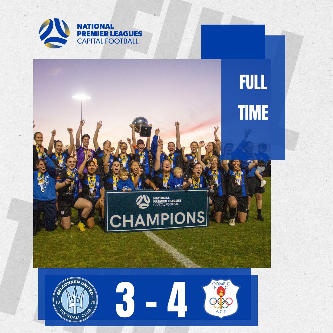 CHAMPIONS Congratulations to Canberra Olympic Football Club on winning the NPLW 1st Grade Grand Final! #GameOn #Champions