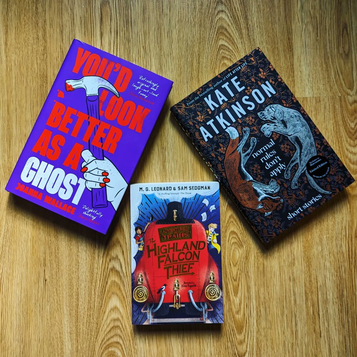 🛍️ 📚 Book Haul 📚🛍️

👻 You'd Look Better as a Ghost by @JoWallaceAuthor 

🦊 Normal Rules Don't Apply by Kate Atkinson

🚃 The Highland Falcon Thief

#ballstothebacklog #bookhaul #BookPost #bookmail #youdlookbetterasaghost #normalrulesdontapply #thehighlandfalconthief