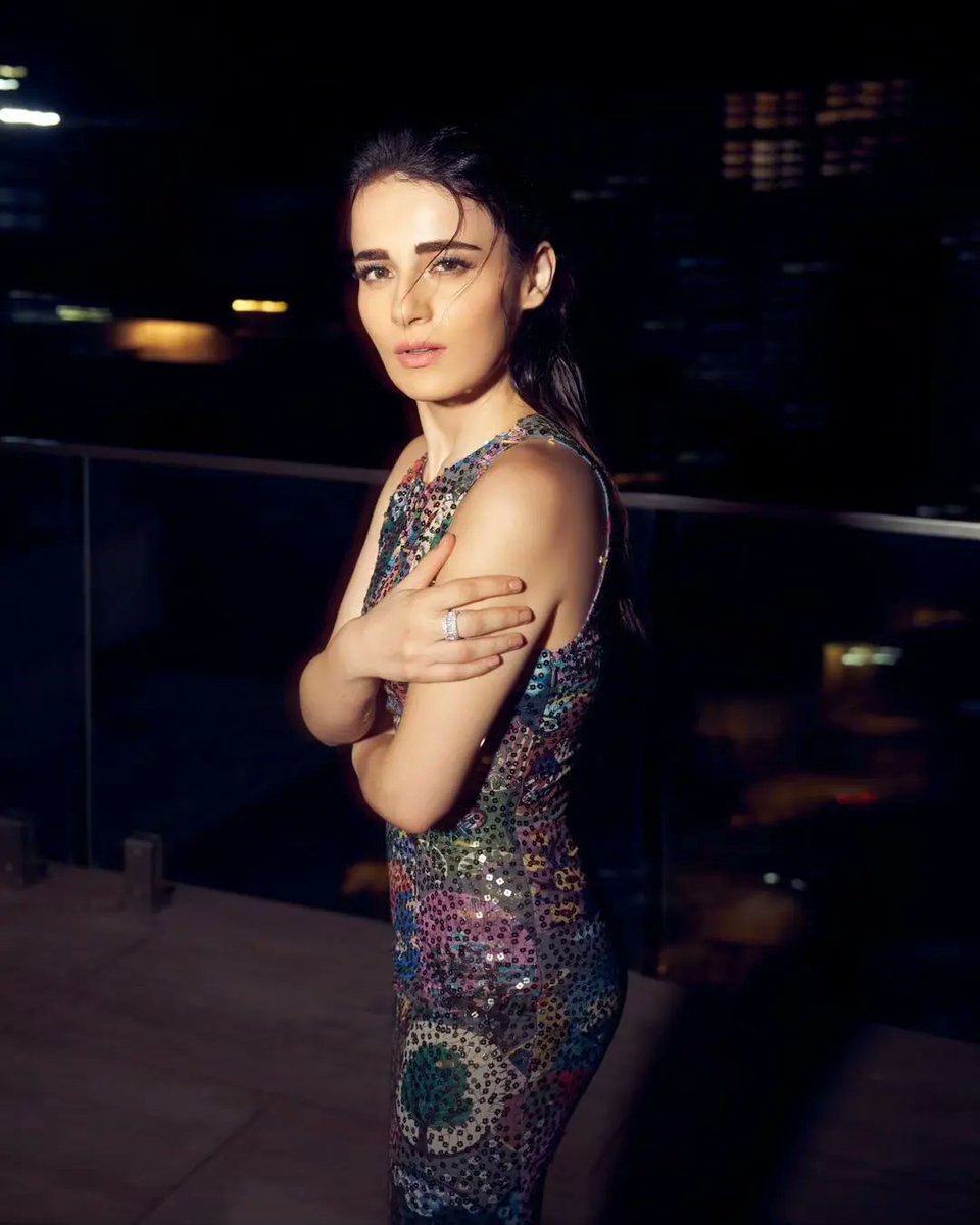talkingbling's tweet photo. #RadhikaMadan, a luminous moon in her multicolored dress, casting a spell of beauty in the darkness. 🌙✨
. 
. 
. 
. 
#radhikamadan #CelebStyle #beauty #bollywoodfashion #fashionattire #divastyle #talkingbling https://t.co/1OHLifXdGE