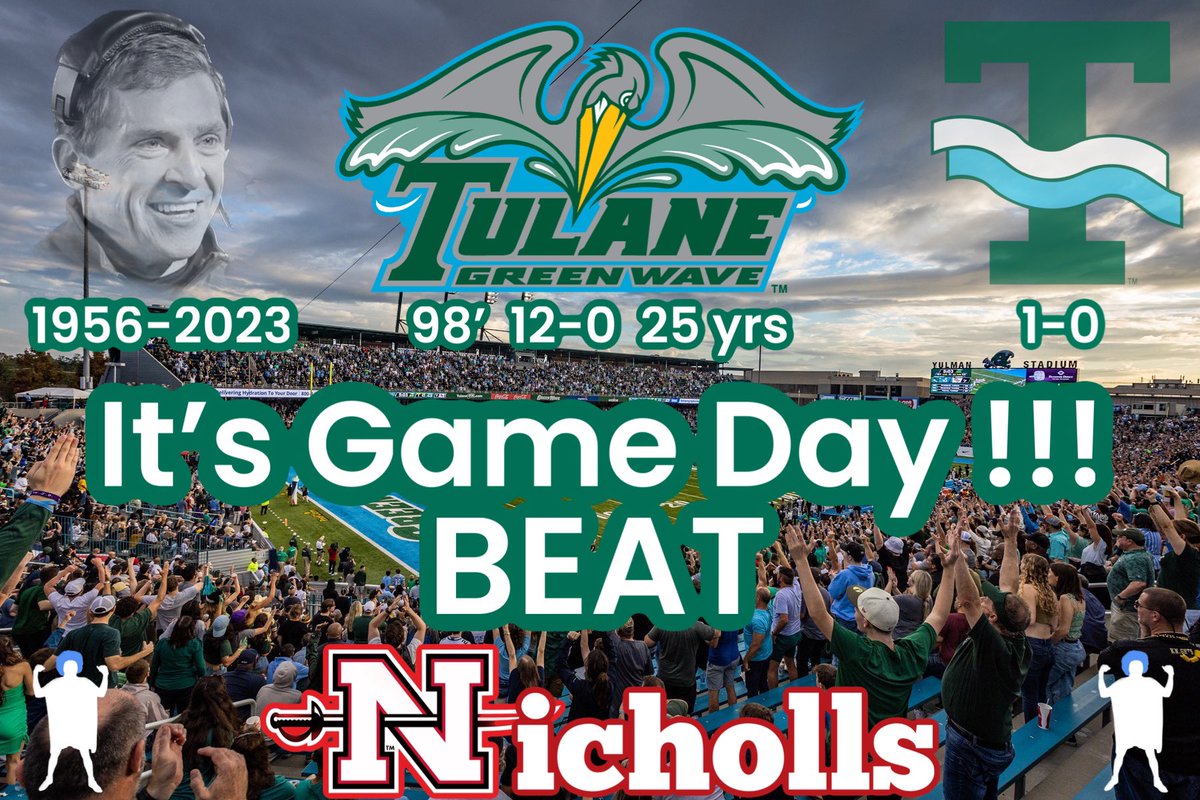 It’s #GameDay !!! #RollWave !!! #BeatNicholls #BuddyTeevens #PerfectSeason #BaconWave !!! 1-0 !!!