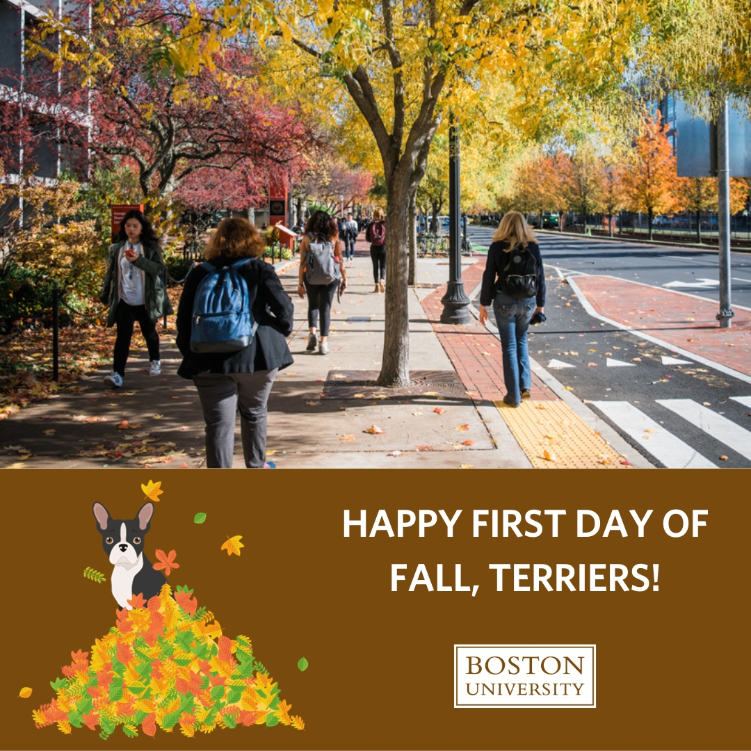 BU_Tweets's tweet photo. 🍂 Some may argue that it's the best time of year in Boston - It's fall. 😍 🧡 🐾  Enjoy autumn, Terriers! 

What are your favorite things to do in Boston during the autumn months? https://t.co/JjdvAVldeS