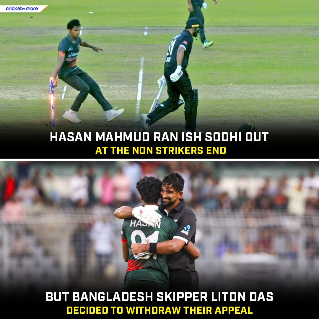 Display of sportsmanship by Bangladesh! 

#BANvNZ #Bangladesh #LittonDas #Cricket #IshSodhi