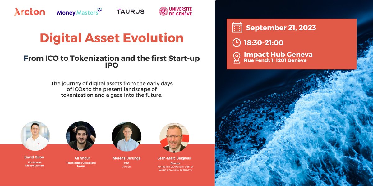 Arctonhq's tweet photo. 3 Key Learnings about the Future of RWA from our Big Event in Geneva!🔥 

In the heart of Geneva's traditional banking district, we collaborated with industry leaders from @taurus_hq, @UNIGEnews, and @moneymastersapp. The topic? The future of finance: Digital Assets.  

Here are 3 key insights from our event:

1️⃣ Key Takeaway 1: RWA's Momentum is Undeniable  

Still skeptical about the RWA wave materializing? After our event, any doubts have evaporated. Geneva, with its reputation for housing some of the world's most secretive banks serving the elite top 3%, has spoken. 

Insider buzz: Even these traditionally conservative institutions are gearing up to embrace the digital realm in the next "18-24 months".

Curious about which banks from Geneva are already crypto-ready (in case you need to deposit cash 🤑)? Scroll to the end. 👇 

2️⃣ Key Insight 2: The Urgent Need for RWA in Banking 🚀  

We were taken aback when one of the participants described his old role at a big bank: every day, he would go through hundreds of pages of printed SWIFT notifications. The goal: Identifying public takeovers affecting clients' held shares. 

This old-fashioned way of doing things is why banks charge so much, and why they need digital assets. Curious about the power of digital shares? See how we're changing the game: https://t.co/cFkVrChbVD

3️⃣ Eye-Opener from @moneymastersapp

David from @moneymastersapp highlighted: In El Salvador, remittances make up a staggering 25% of GDP. But the fees? Sometimes a harsh 10%, impacting those least able to bear them.

Digital assets could be the solution, but there's a catch: people will never on board if they don't understand it. The message is loud and clear: We need to educate.

Want to get started? Dive into our Twitter Lecture Series to explore the journey and potential of RWA:
https://t.co/wbshtFC7vc
4️⃣Thank You Geneva!  

HUGE shoutout to everyone who attended! Your energy, curiosity, and insights are the backbone of our thriving community.  

Cheers to more knowledge-sharing sessions! 
#ThankYouGeneva #DigitalAssetsCommunity

5️⃣🚀 We are democratizing start-up investments via on-chain Start-up IPOs.   
  
🔗Join the movement for a more equitable and rewarding investment landscape:    https://t.co/0wpiavc7um 🥂

💼 As promised: Leading Crypto-Friendly Banks in the Region: 
 
@arabbankCH
@DukascopyBankSA   
@FlowBank_SA
@lombardodier  
REYL Group
@Swissquote 
@UBP_Group